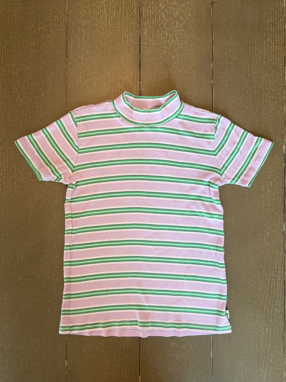 Scotch & Soda Amsterdam Girls Pastel Striped Mock Neck Shirt • Size 152 (11-12Y)